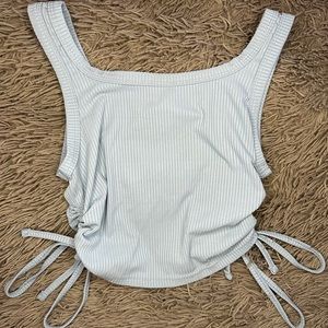 ~Shein : Light Blue Scrunch Cropped Tank Top